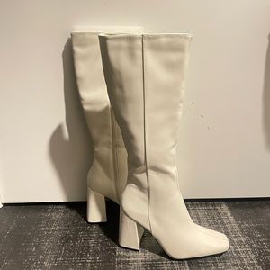 Brand New Public Desire Apoloy vegan leather knee high boots US 7